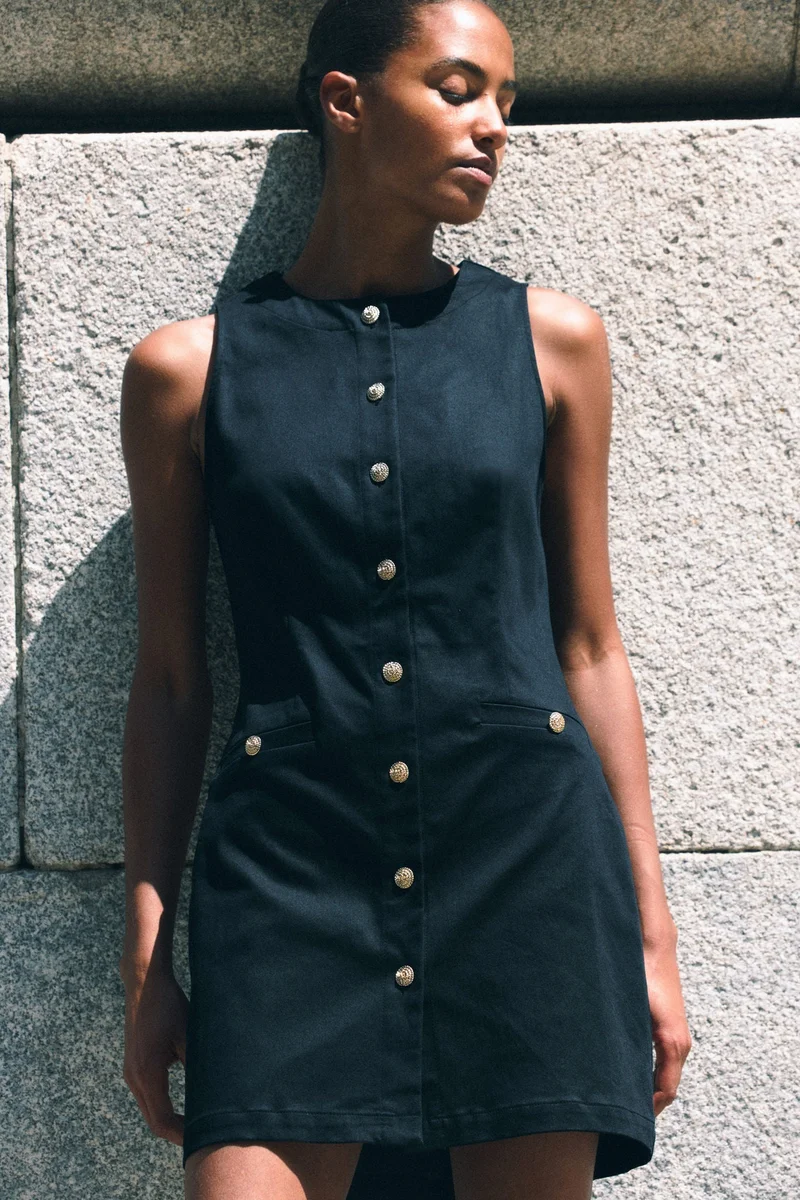 H&M Button-front twill dress